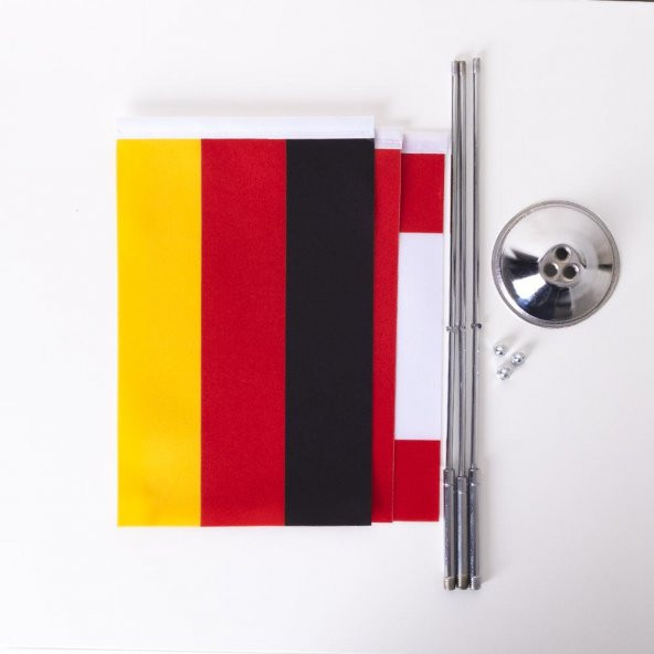 Almanya-İspanya-Kanada 3lü Masa Bayrağı Saten Kumaş Dijital Baskı 15x22,5 cm - 3