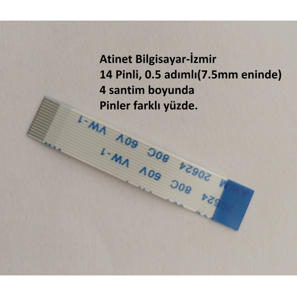 Lenovo Miix 2 (8 inch) screentouch-anakart arası   Flex  Kablosu 14 Pin 4Cm 14-0.5-4B ürün görseli 1