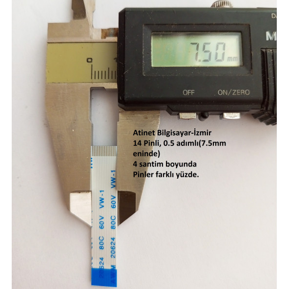 Lenovo Miix 2 (8 inch) screentouch-anakart arası   Flex  Kablosu 14 Pin 4Cm 14-0.5-4B - Resim 3