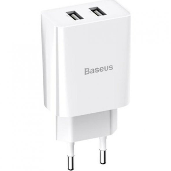 Baseus Speed Mini Dual USB Çıkışlı 10.5W Hızlı Şarj Cihazı + Lightning Şarj Kablosu TZCCFS-R02 - Resim 5