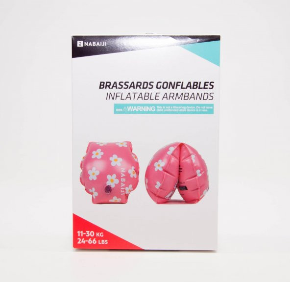 Çocuk Yüzücü Kolluğu - 11 / 30 Kg - Pembe / Çiçek Baskıl Meridyendukkan Nabaiji - 2