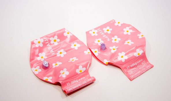 Çocuk Yüzücü Kolluğu - 11 / 30 Kg - Pembe / Çiçek Baskıl Meridyendukkan Nabaiji - 4