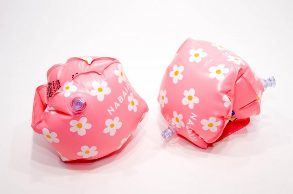 Çocuk Yüzücü Kolluğu - 11 / 30 Kg - Pembe / Çiçek Baskıl Meridyendukkan Nabaiji - 6