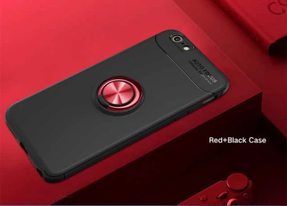 Apple iPhone SE 2022 Kılıf Zore Ravel Silikon Kılıf Kapak  Siyah-Kırmızı