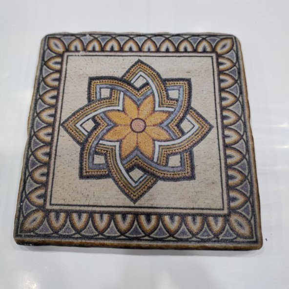 Şeker Portakalım Dekoratif Figürlü Doğal Taş Banyo Gider Kapağı Süsü Tekli 10X10 Cm
