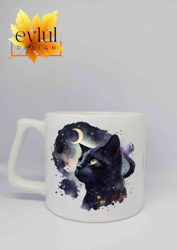 Kedi Baskılı Lüks Seramik Kupa Bardak Hediye Çay-kahve Bardağı