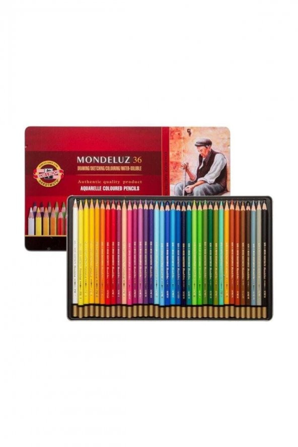Koh-i Noor Mondeluz Aquarell Boya Kalemi 36 Renk Metal Kutu ürün görseli 1