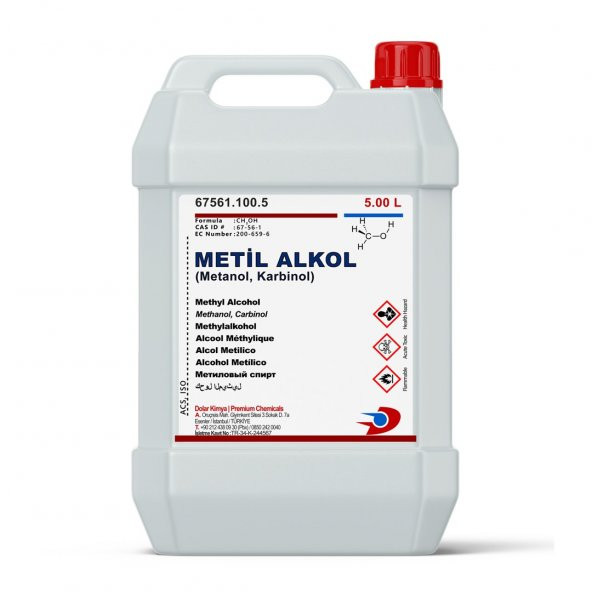 Dolar Kimya Metil Alkol (Methanol, Methyl Alcohol)  5.00 Litre