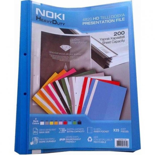 Noki Hd Telli Dosya 25li Mavi