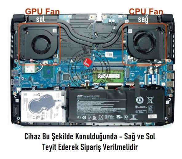 Acer Nitro 5 AN515-55-7721 Notebook Cpu Fanı V1 (Sağ) - 2