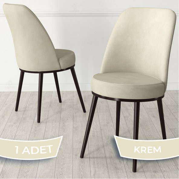 Jaxe Serisi 1 Adet Mutfak Sandalyesi Metal Kahverengi İskeletli 1. Sınıf Babyface Kumaş Sandalye