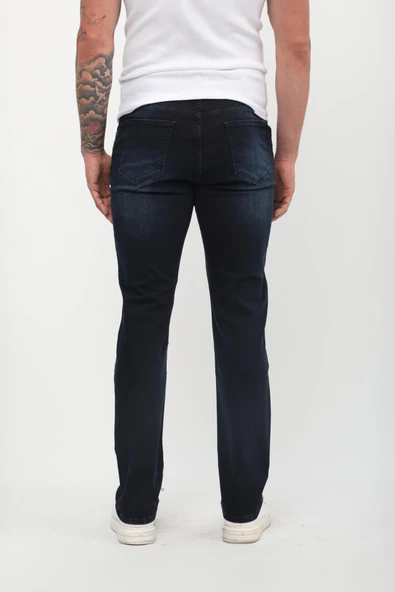 Erkek Koyu Lacivert Jean Pantolon - Resim 7