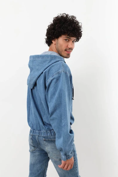 Erkek Jean Sweatshirt Mavi - 6