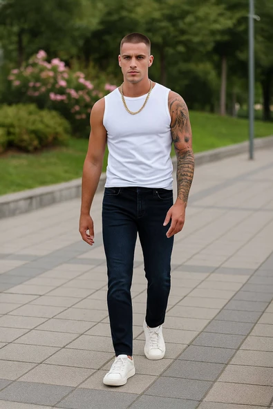 Erkek Koyu Lacivert Jean Pantolon ürün görseli 1