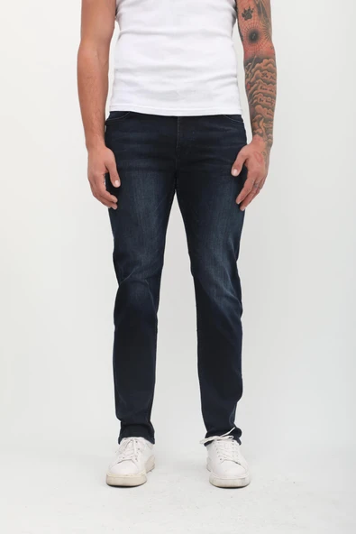 Erkek Koyu Lacivert Jean Pantolon - Resim 6