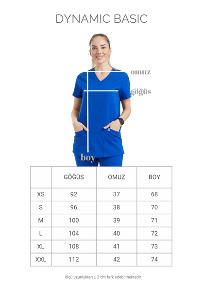 BASIC- Kadın Likralı Beyaz Üniforma Üst - 3