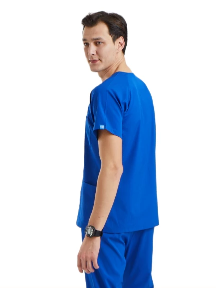 BASIC- Erkek Likralı Royal Mavi Üniforma Üst - Resim 3