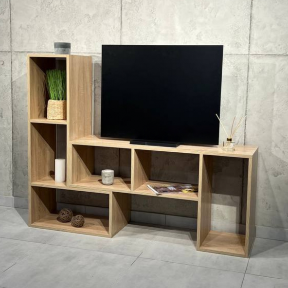 Çok amaçlı TV Ünitesi Kitaplık Konsol TV Sehpası Tetris Ünite - 3