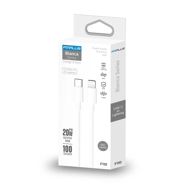 FitPlus Bianca F110 Type-C - Lightning 20W PD Şarj Kablosu 1mt - 4