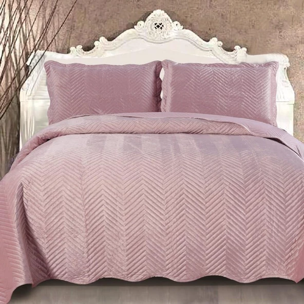 Royal Home Kadife Taksim Velvet Tek Kişilik Yatak Örtüsü - 5