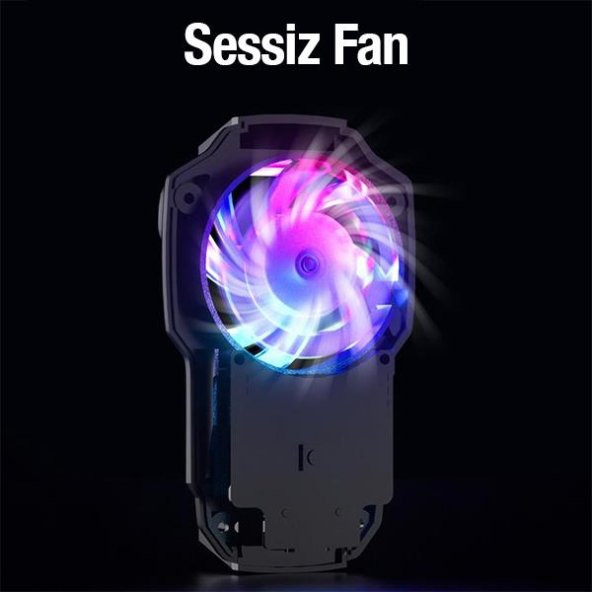 Coofbe Super Soğutucu RGB Işıklı 700mAh Şarjlı Telefon Soğutucu Fanı Ayarlanabilir Hız 6000 Devir - 5