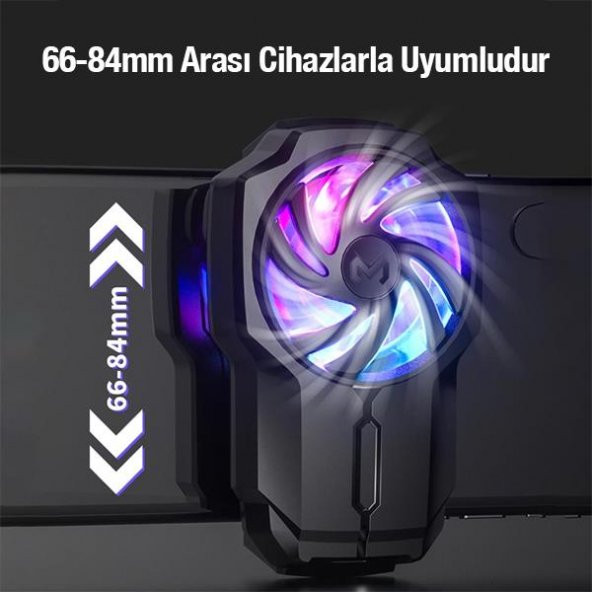 Coofbe Super Soğutucu RGB Işıklı 700mAh Şarjlı Telefon Soğutucu Fanı Ayarlanabilir Hız 6000 Devir - 6