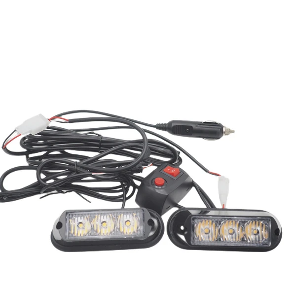 Çakar lamba 3x2 led 12w 12-24v sarı-mavi / LAPA197-1 ürün görseli 1