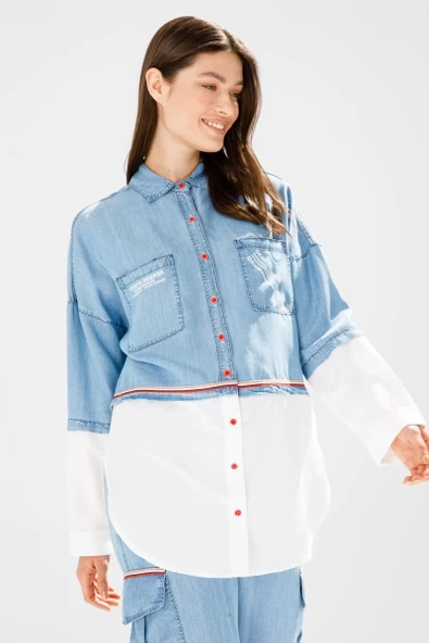 PANTOLON TUNİK TENCEL TAKIM - Lyocell Buz Mavi - 6