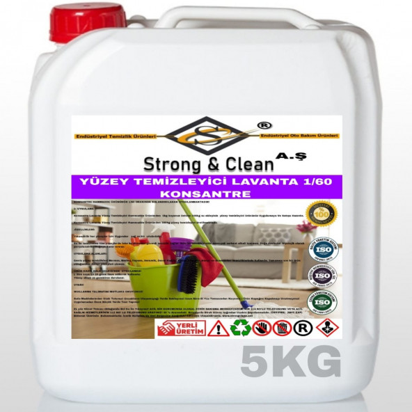 YÜZEY TEMİZLEYİCİ KONSANTRE 1/60 LAVANTA KOKULU 5KG