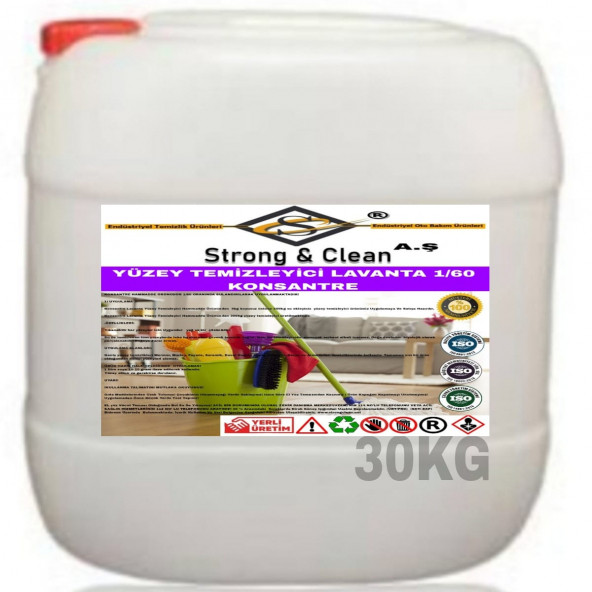 YÜZEY TEMİZLEYİCİ KONSANTRE 1/60 LAVANTA KOKULU 30KG