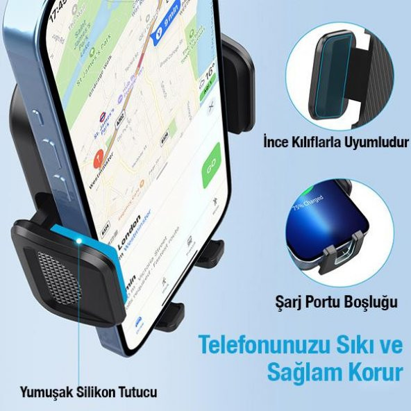 Coofbe Torpido Üzeri Araç İçi Telefon Tutucu Vakumlu Yeni Style Araç İçi Ters Teleskopic Telefon Tutucu - 4
