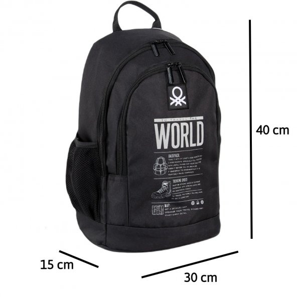 Benetton Laptop Bölmeli Okul Sırt Çantası 2 Bölmeli (3830) - 2