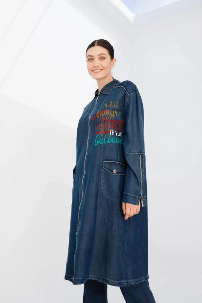 BASKILI ŞERİTLİ  PENYE İÇLİKLİ TENCEL KAP - Lyocell Bej Tint - 5