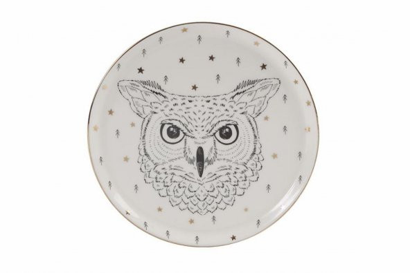 Porland Forest Owl Düz Tabak 20 Cm 04Lfh000455