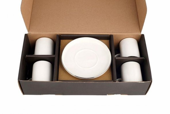 Porland Chopin Platin Kahve Takımı 8 Parça 04ALM006988 - 4