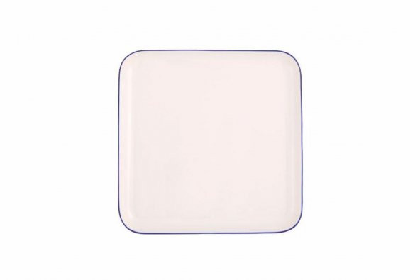 Porland Blue Stripe Düz Tabak 21x21 cm 04ALM006870