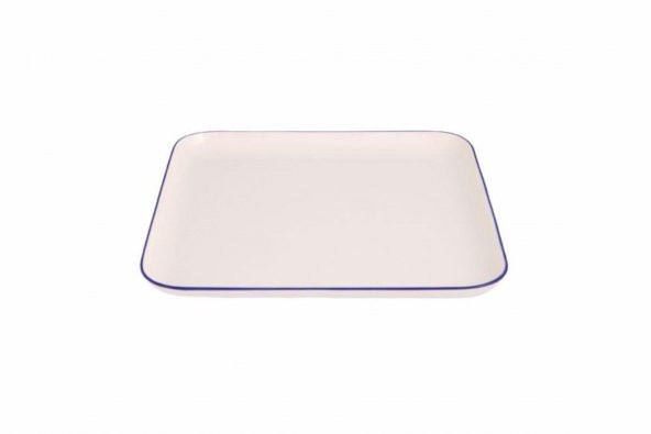Porland Blue Stripe Düz Tabak 21x21 cm 04ALM006870 - 2