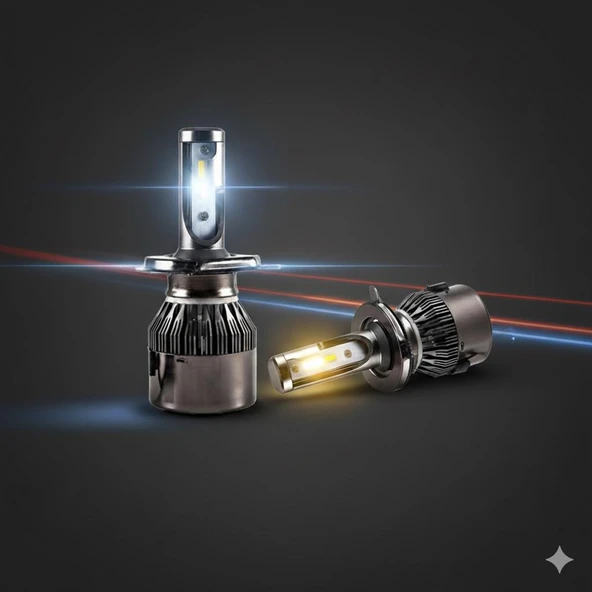 Space 12V Çift Renk Sarı Beyaz 9005 Led Far Ampulü ürün görseli 1