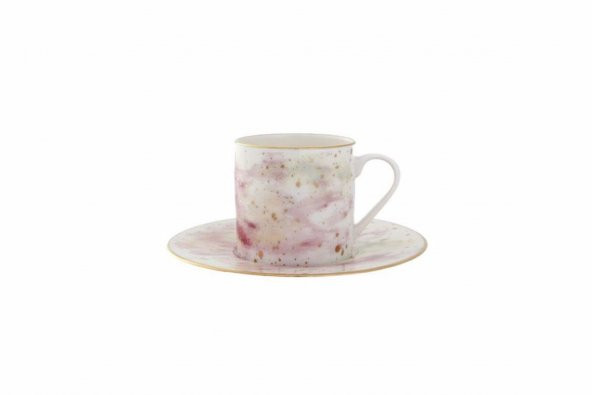 Porland Cosmos Desen2 Tabaklı Kahve Fincanı 90cc 04ALM006688