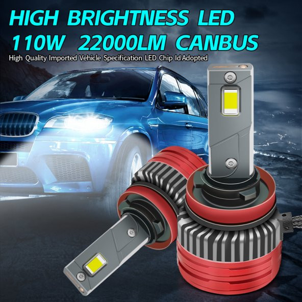 Led far ampulü canbus 110W 22000LM Beyaz Işık H11 12-30V / LAAM923 - 3