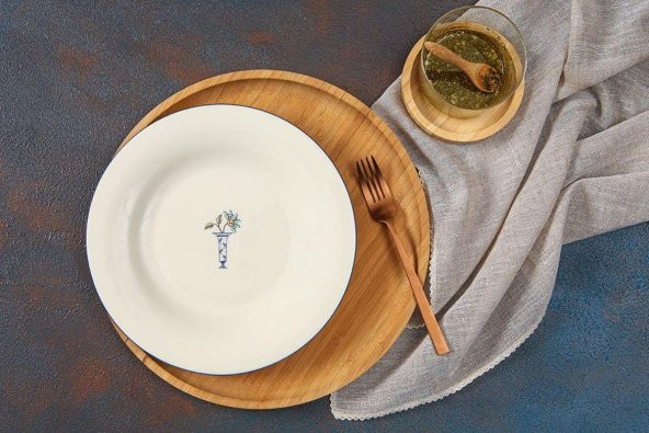 Porland Vaso Piccolo Desen4 Düz Tabak 22 cm 04ALM008041