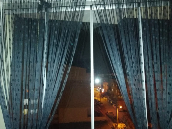 KÜÇÜK PUANLI MODEL ANTRASİT RENK İP PERDE HAZIR İP PERDE 300*270 ürün görseli