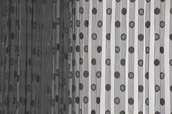 KÜÇÜK PUANLI MODEL ANTRASİT RENK İP PERDE HAZIR İP PERDE 300*270 - Resim 5