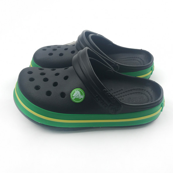 ÇOCUK CROCS CROCBAND İCONİC SİYAH YEŞİL