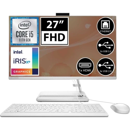 Lenovo Ideacentre 3 F0FW00R8TX01 I5-1155G7 8gb 512SSD 27" Fullhd Freedos All In One Bilgisayar ürün görseli