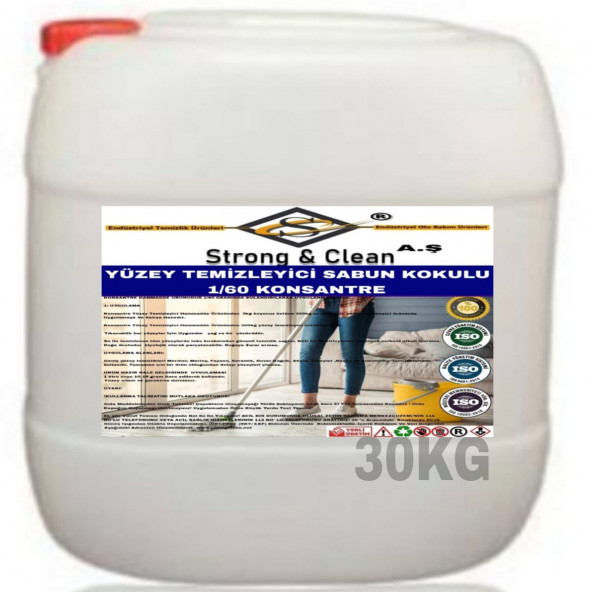 YÜZEY TEMİZLEYİCİ KONSANTRE 1/60 SABUN KOKULU 30KG