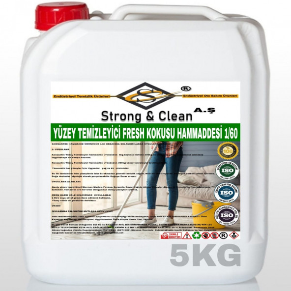 YÜZEY TEMİZLEYİCİ KONSANTRE 1/60 FRESH KOKULU 5KG