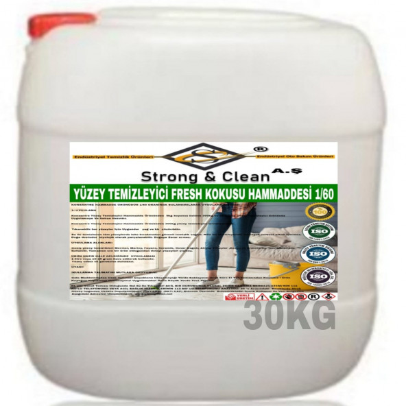 YÜZEY TEMİZLEYİCİ KONSANTRE 1/60 FRESH KOKULU 30KG