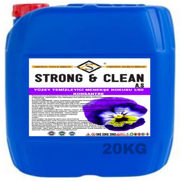 YÜZEY TEMİZLEYİCİ KONSANTRE 1/60 MENEKŞE KOKULU 20KG