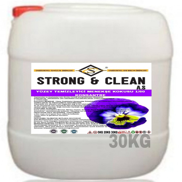 YÜZEY TEMİZLEYİCİ KONSANTRE 1/60 MENEKŞE KOKULU 30KG